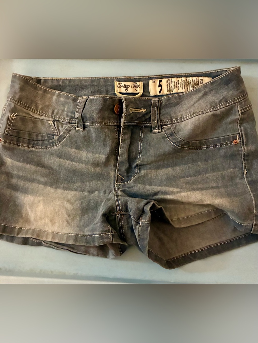 INDIGO REIN Women's Light Blue Denim Shorts - Size 5🌼